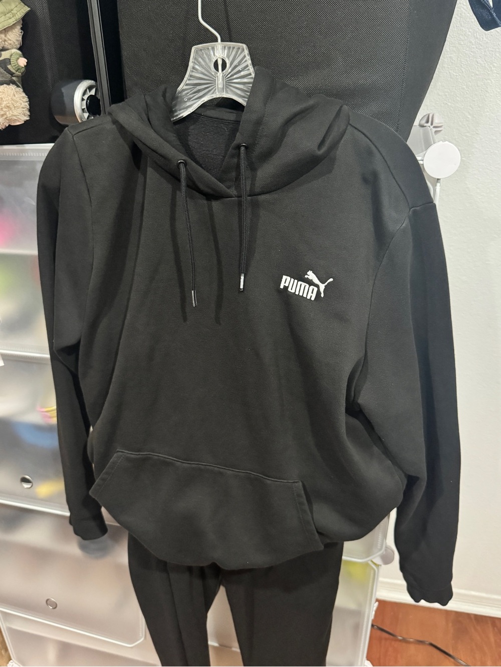 Puma Black Sweatsuit with White Puma Logo
